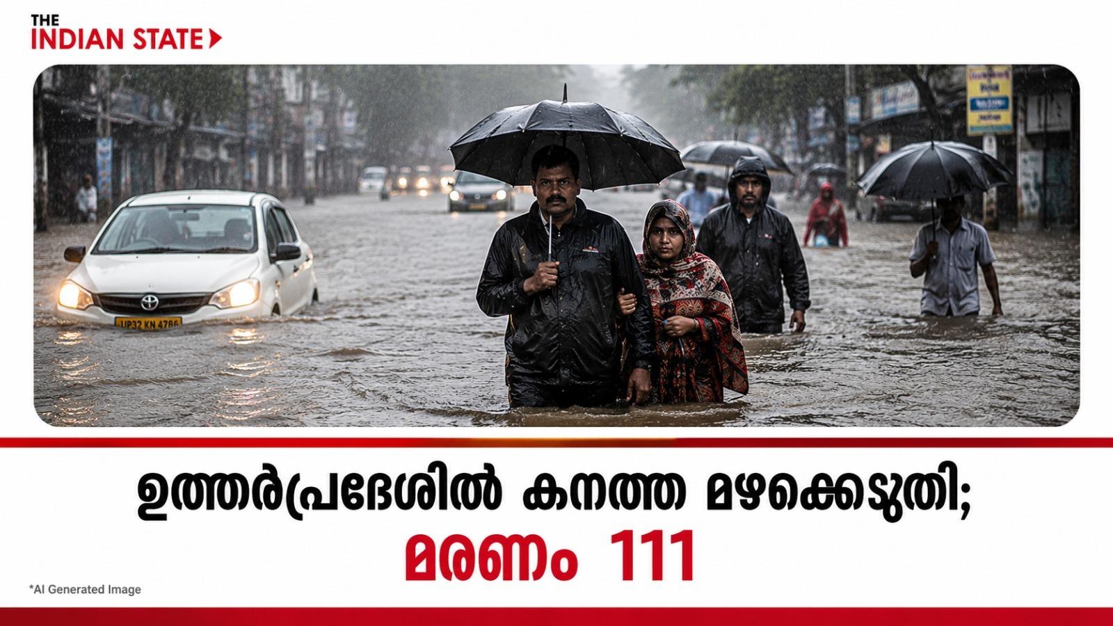 ഉത്തര്‍പ്രദേശില്‍ കനത്ത മഴക്കെടുതി; മരണം 111